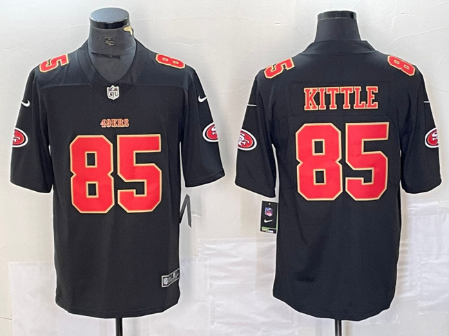 Men's San Francisco 49ers #85 George Kittle Black Vapor Untouchable Limited Stitched Jersey